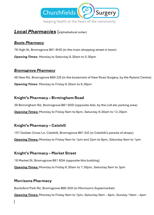 Local Pharmacies